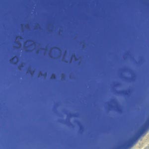 Holm Sorensen for Soholm, blue wide-mouthed vase  marks