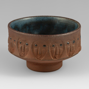 Small Dybdahl bowl  decoarted with faces