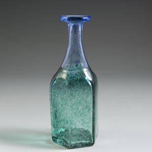 kosta boda antikva series green and bkue miniature glass vase by bertil vallien