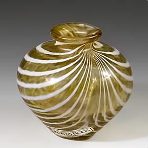 Kosta Boda miniature glass vase. Unsigned, indicating a second sort, but clearly by Bertil Vallien