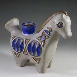 michael andersen horse figurine used as a candle holder designed by marianne stark 8507
