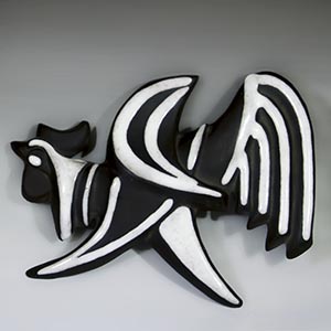 michael andersen tribal negro series wall decoration rooster