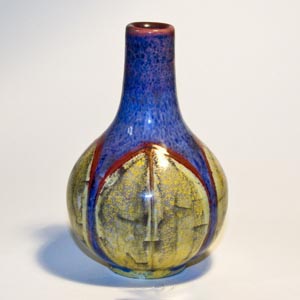 michael andersen and sons bulb-shaped vase in red yellow and blue