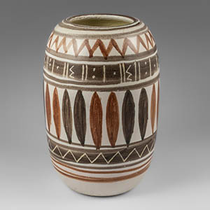 Michael Andersen & Son old vase in shades of brown on a cream-colored background