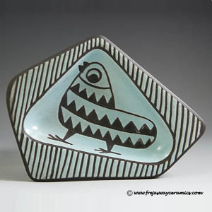 michael andersen free-form tray in urquoise and dark brown number 5686/2
