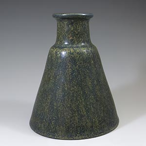 Hjorth green-speckled cone shaped vase
