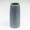 Palshus Per Linneman Schmidt blue haresfur glaze vase, 1152, round on the bottom and oval on the top.