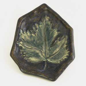 small organic plate with a leaf pattern designed by emil ruge