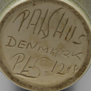 Palshus harefurs glaze vase designed by Per Linneman Schmidt marked PLS 1208   marks