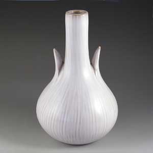 white onion bulb vase by ejvind nielsen