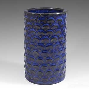 L. Hjorth blue cylinder vase