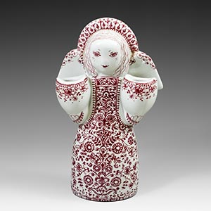 Double candle holder in the form of an angel designed by Jacob Bang for Nymolle . Decor 3115-474