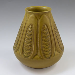Hjorth mustard colored conical vase S 436