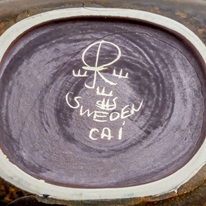 Rorstrand Carl Harry Stalhane brown rectangular bowl  CAI