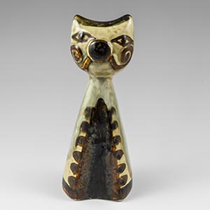 Cat figurine designed by Joseph Simon for Soholm Ceramics, Bornholm, Denmark