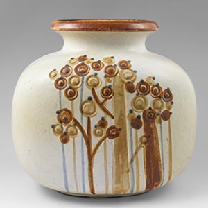 Soholm rounded oval vase designed by Einar Poulsen, production number 3711-2