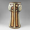 Soholm Bornholm ceramics tall vase decorated with stylized floral design