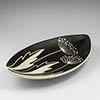 Soholm black & white Sandvig oval bowl designed by Rigmor Nielsen