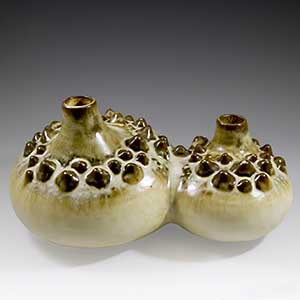 Einar Johansen for Soholm, a double organic vase similar to Axle Salto's Budding series